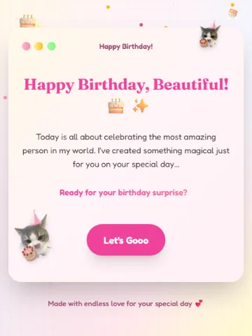 Cute Birthday — birthday website template