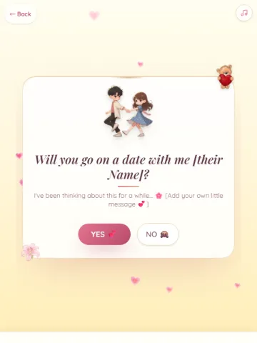 Cute Date Asking — valentine website template